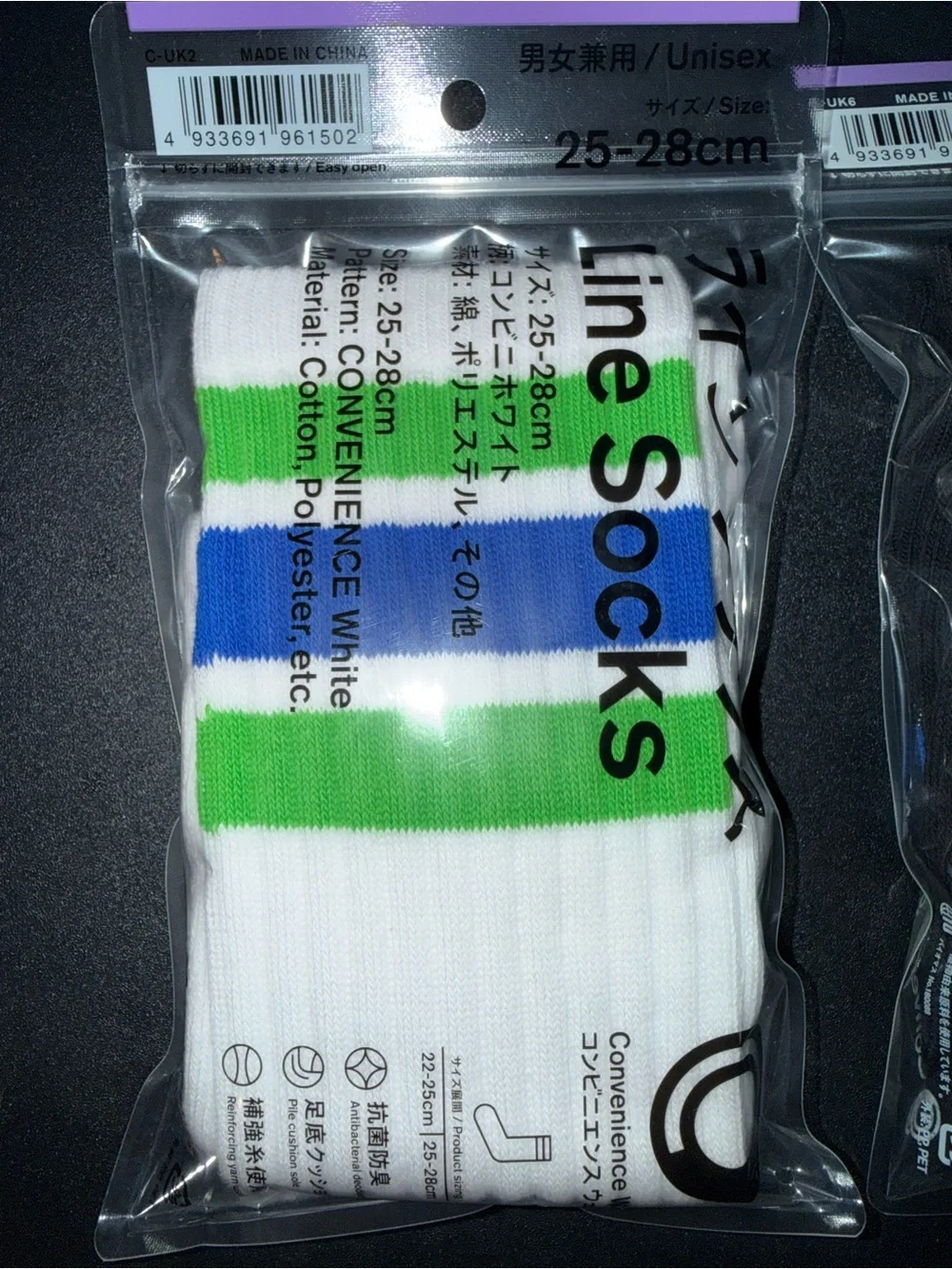 🆕 FamilyMart Convenience Wear Line Socks Set White & Black 25-28cm Japan